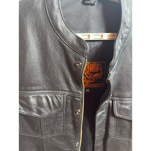 Milwaukee Leather Men’s 2XL Motorcycle Vest Black Genuine Leather Biker Riding - Picture 3 of 4